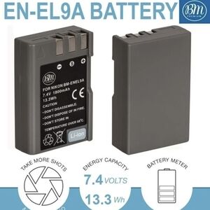 NEW BM Premium EN-EL9, EN-EL9A Battery for Nikon D5000, D3000, D60, D40x & D40